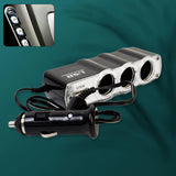 15104 Triple 3 Way Car 12v Lighter Socket Splitter USB Charger Power Adapter