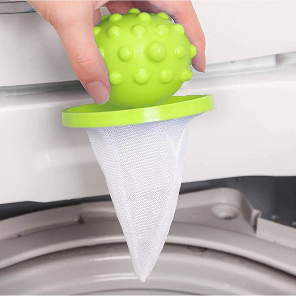 13234 Reusable Washing Machine Floating Cylindrical Shape Lint Mesh Bag ( 1 Pc)