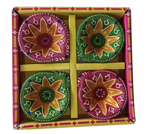 AM0207 Handmade Decorative Diyas For Diwali Diwali Decoration (4 Pcs)