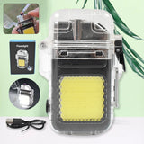 18629 USB Rechargeable Electric Lighter & 3 Modes COB Flashlight (1 Pc)