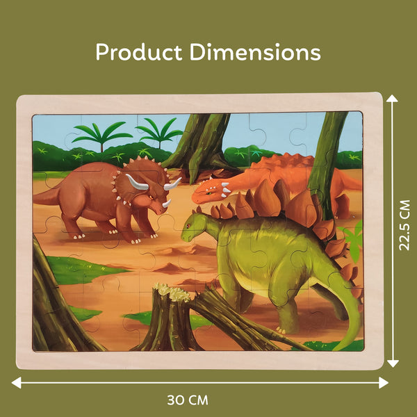 A07150 Wooden Dinosaur Jigsaw Puzzle Board with Reference Sheet