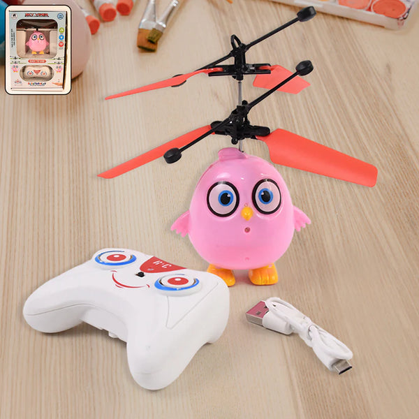 4394 Electroplay Flying Bird RC Toy with LED & Remote Control – Pink Owl Design (1 Set)
