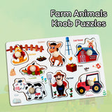 A07151 Dinosaur Theme Wooden Peg Knob Puzzle Board mix