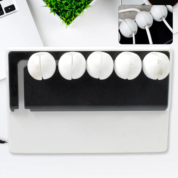 14014 5 Slots Adhesive Desk Cable Cord Holder for Charging Cable (1 Pc / Mix Color)