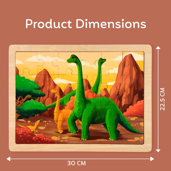 A07148 Dinosaur Theme Wooden Jigsaw Puzzle Tray for Kids