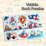 A07151 Dinosaur Theme Wooden Peg Knob Puzzle Board mix