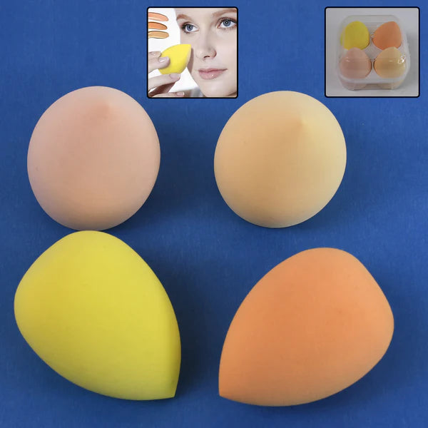 14444 Makeup Sponges Set, Perfect for Liquid, Cream, and Powder (4 Pcs Set With Case)