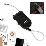 17506 MULTIFUNCTIONAL CABLE LOCK WITH NUMBER CODE FOR TRAVEL | WIRE BLACK SHELL COMBINATION PASSWORD. (1 PC)