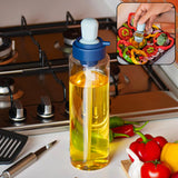 10138 2 in 1 Transparent oilar dispenser with Silicone Oil Dropper Nozzle (1 Pc / With Brush / 1 Ltr.)