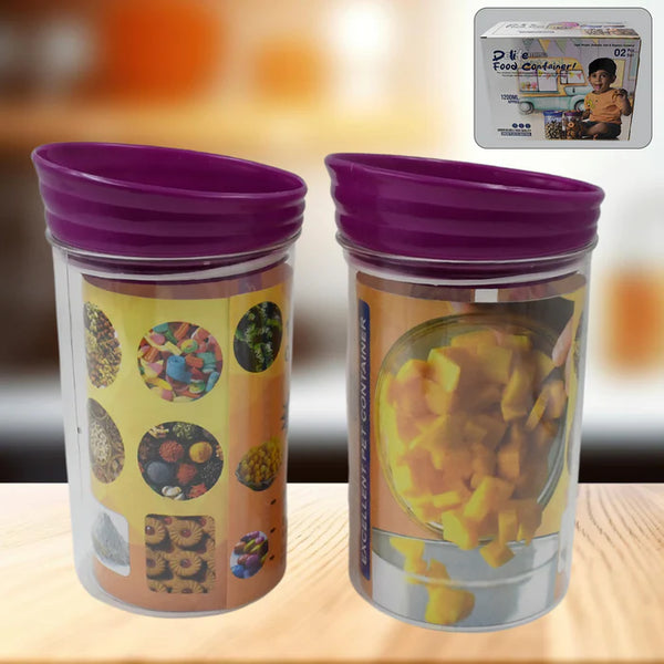 10175 Plastic Premium Quality Kitchen Food Containers Set (1200ml Approx, Set Of 2 Pc)