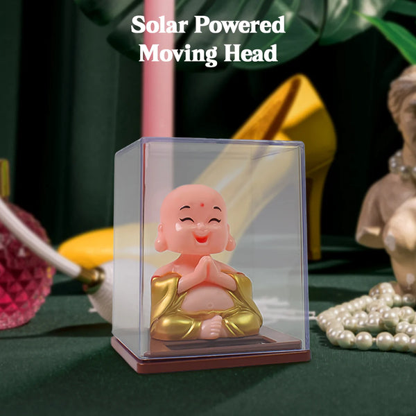 4068 Solar Power Moving Head Buddha Statue Car Ornament (1 Pc / Mix Color)