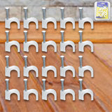 15235 Wire Wall Clips, Plastic Cable Clips Round Wire Pins with Steel Nail (20 Pcs Set)