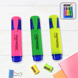 8911 Highlighter Pen, Assorted Colours Water Based Broad Tip Writing Marker (3 Pcs Set)