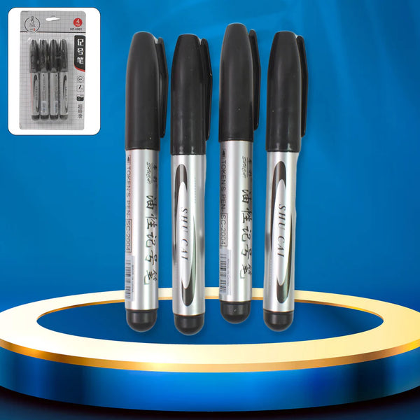 4208 Black Marker used in all kinds of school, college (4 Pcs Set)