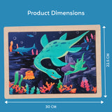 A07149 Wooden Underwater Sea Animal Puzzle Board with Reference Sheet