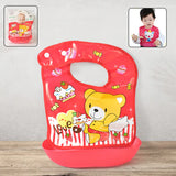 8986 Multifunctional Waterproof BPA Free Reusable Soft Fabric Plastic Baby Bib (1 Pc)