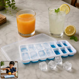11112 Multipurpose Plastic Ice Cube Tray with Lid - 14 Grid
