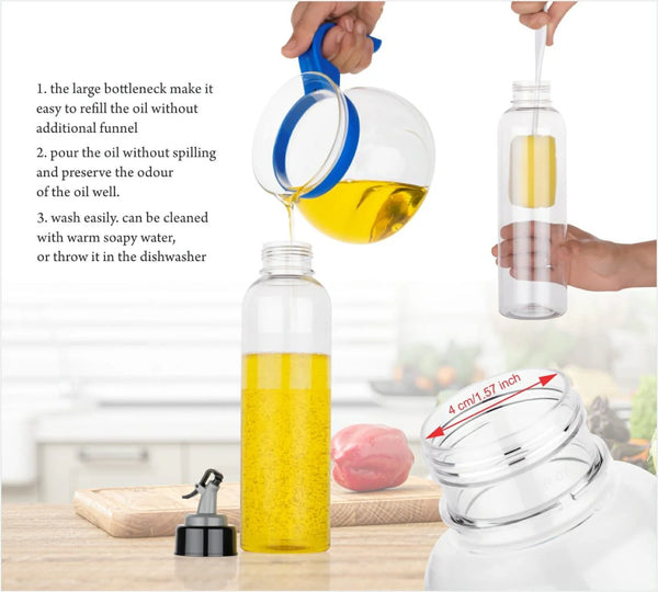 2346 Oil Dispenser Transparent Plastic Oil Bottle | 1 Liter