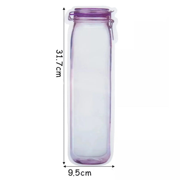 10068 Food Storage Bag Bottles Shape Ziplock Bags Reusable (1 Pc / 500 ML)