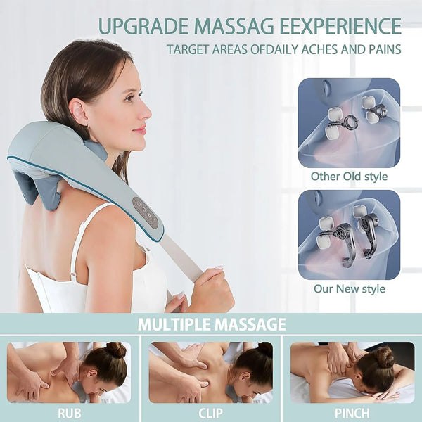 13809 Neck & Shoulder Massagers with Heat, Electric Rechargeable (1 Pc)