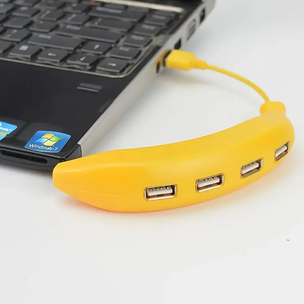 13325 Banana Shape USB Hub, 2.0 Hub USB Splitter, 4-Port USB Hub (1 Pc)