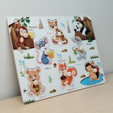 A07144 Wooden Peg Puzzle Board for Toddlers-MIX