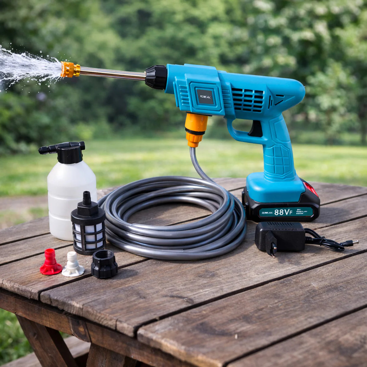 16008 88VF Car Washer Gun Wireless High Pressure Washer Water Spray Gu ...