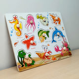 A07144 Wooden Peg Puzzle Board for Toddlers-MIX