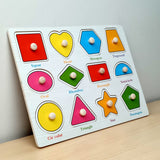 A07144 Wooden Peg Puzzle Board for Toddlers-MIX