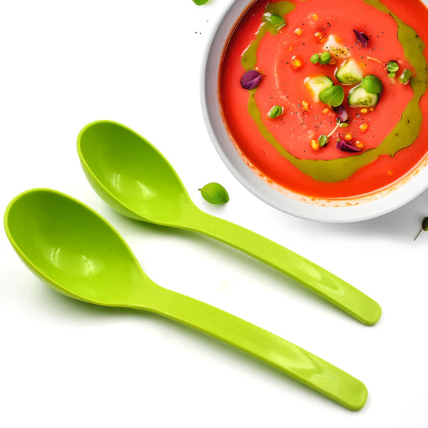 5724 Plastic Spoon Kitchen Multipurpose Serving Ladle for Frying, Serving, Turner, Curry Ladle, Serving Rice, Spoon Used While Eating and Serving Food Stuffs Etc (2 Pcs Set / 10 Inch)