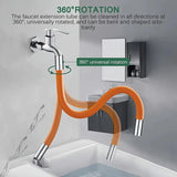 9087b Flexible Water Tap Extender, Foaming Extension Tube With Connector, 360 Free Bending Faucet Extender, Adjustable Sink Drain Extension (46cm)