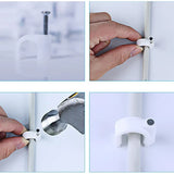 15235 Wire Wall Clips, Plastic Cable Clips Round Wire Pins with Steel Nail (20 Pcs Set)