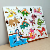 A07144 Wooden Peg Puzzle Board for Toddlers-MIX