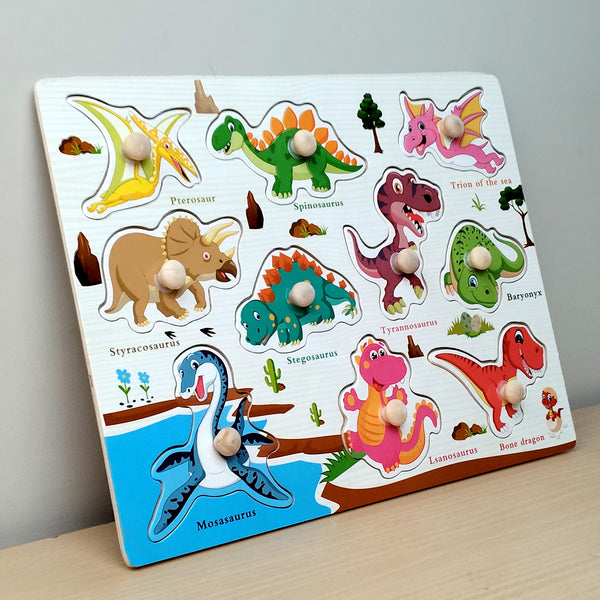 A07144 Wooden Peg Puzzle Board for Toddlers-MIX