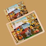 A07146 Kids Construction Theme Tray Jigsaw Puzzle Toy