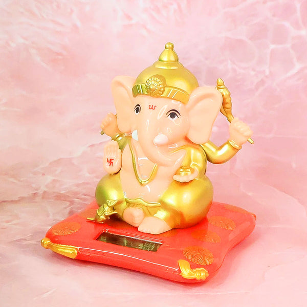 AM6242 Hand Moving Lord Ganesh Idol - Solar-Powered Base