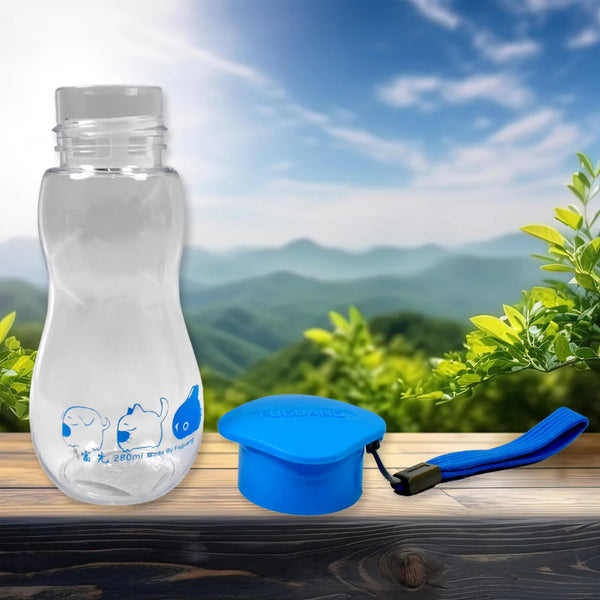 6668 Transparent Travel Portable Water Bottle with Carry Straps (280 ML / 1 Pc)