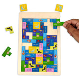A07134 Wooden Sea Animal Color Sorting and Cognition Matching Puzzle Board