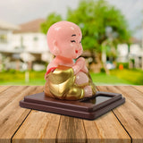 4068 Solar Power Moving Head Buddha Statue Car Ornament (1 Pc / Mix Color)