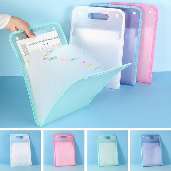 AM2063 13 Pockets Portable Folder Transparent Large Multicolor