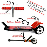 17827 BASIC KIDS RIDE ON LEG PUSH SCOOTER FOR BOYS AND GIRLS (4 - 8 YEARS OLD KIDS) FOLDABLE SCOOTER CYCLE WITH HEIGHT ADJUSTMENT FOR BOYS AND GIRLS MULTICOLOR (1 PC / 2 & 3 WHEEL)