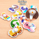 A07151 Dinosaur Theme Wooden Peg Knob Puzzle Board mix
