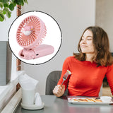 14080 Mini USB Charging Fan with Percentage Display, 5 Speed Modes, and Mobile Stand