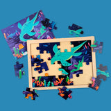 A07149 Wooden Underwater Sea Animal Puzzle Board with Reference Sheet