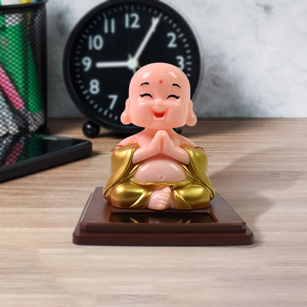 4068 Solar Power Moving Head Buddha Statue Car Ornament (1 Pc / Mix Color)