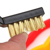 6110 3pc Mini Wire Brush Set Brass Nylon Stainless Steel Bristles Household Cleaning Brush