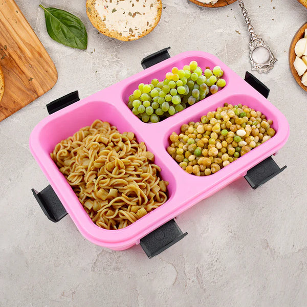 10103 Plastic 3 Compartment Insulated Lunch Box, Lunch Box (1 Pc)