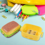 18924 Plastic Burger Shape Small Size Double Hole Sharpener With Eraser (1 Set)