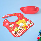 8986 Multifunctional Waterproof BPA Free Reusable Soft Fabric Plastic Baby Bib (1 Pc)