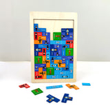 A07135 Wooden Educational Occupation Matching & Tetris Shape Sorting Puzzle Board